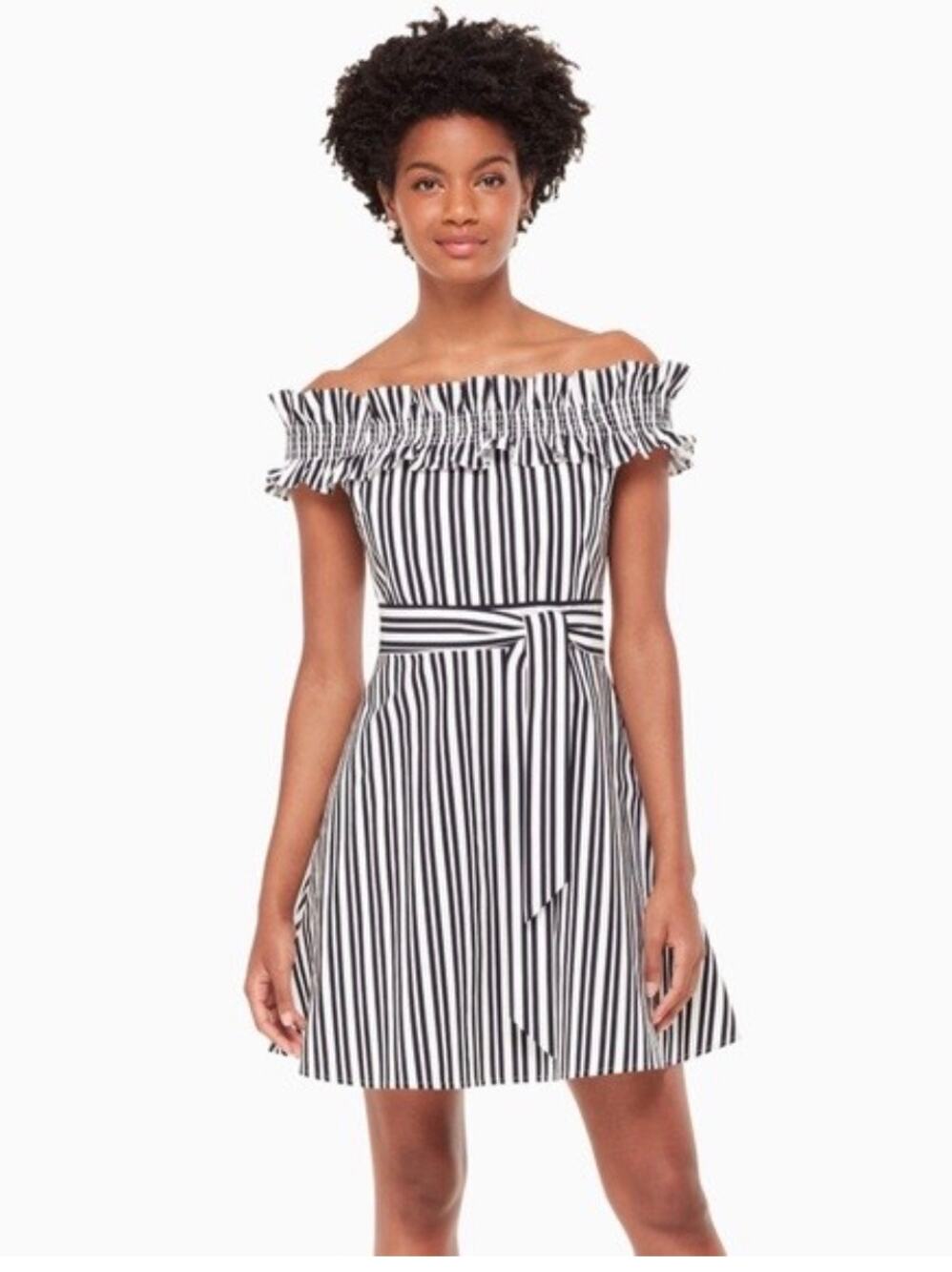 Kate Spade-Candy Stripe Off-the-Shoulder Dress- NWOT-   Size 2
